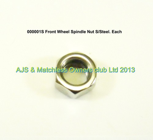 FRONT WHEEL SPINDLE NUT IN  STAINLESS