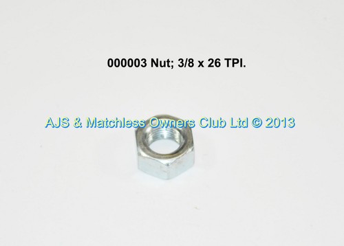 NUT: 3/8 X 26 TPI