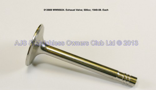 INLET/EXHAUST VALVE: 500 CC: 1949-59         000678