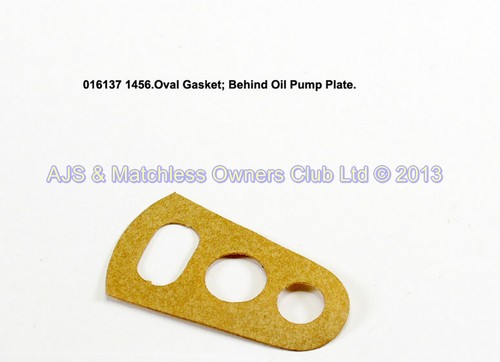 OVAL GASKET: BEHIND PUMP PLATE