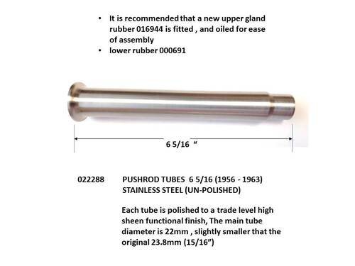 PUSHROD TUBES  6 5/16 (1956 - 1963) STAINLESS STEEL(UN-POLISHED)